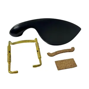 QUEIXEIRA P/ VIOLINO EBANO WOOD COM SISTEMA DE FIXACAO DOURADO