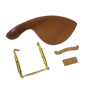 QUEIXEIRA P/ VIOLINO JUJUBE WOOD COM SISTEMA DE FIXACAO DOURADO