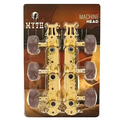 TARRAXA MYTH PINO FINO DOURADA CELULOIDE MARRON HEADSTOCK FURO LATERAL