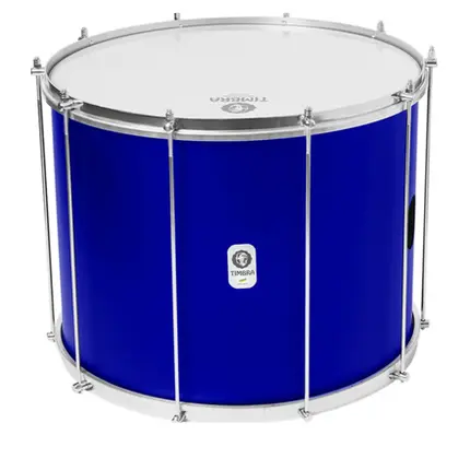 SURDO TIMBRA 18X40 CM AZUL ESCURO C/ARO CROMADO PELE LEITOSA 10AF