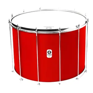 SURDO TIMBRA 22X40CM VERMELHO C/ARO CROMADO PELE LEITOSA E NAPA INV 12AF