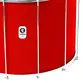 SURDO TIMBRA 22X40CM VERMELHO C/ARO CROMADO PELE LEITOSA E NAPA INV 12AF