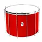 SURDO TIMBRA 22X40CM VERMELHO C/ARO CROMADO PELE LEITOSA E NAPA INV 12AF