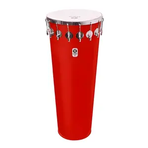 TIMBAL TIMBRA 14X80CM VERMELHO C/ARO CROMADO PELE LEITOSA 16AF