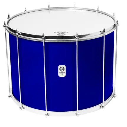 SURDO TIMBRA 22X40CM AZUL ESCURO C/ARO CROMADO PELE LEITOSA E NAPA INV 12AF