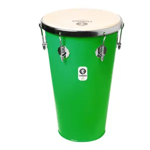 TANTAN CONICO TIMBRA 12X50CM VERDE C/ARO CROMADO PELE ANIMAL 6AF