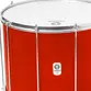 SURDO TIMBRA 18X40CM VERMELHO C/ARO CROMADO PELE LEITOSA 10AF