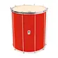 SURDO TIMBRA 20X60CM VERMELHO C/ARO CROMADO PELE ANIMAL 10AF