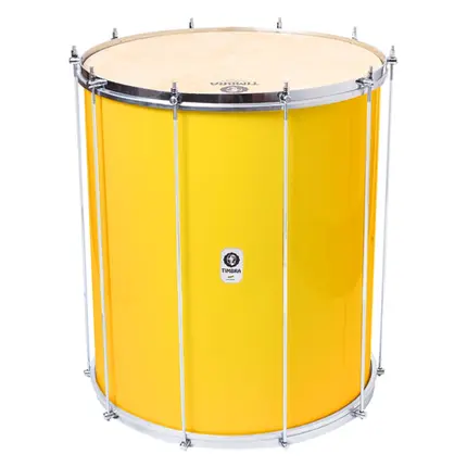 SURDO TIMBRA 20X60CM AMARELO C/ARO CROMADO PELE ANIMAL 10AF