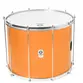 SURDO TIMBRA 20X40CM LARANJA C/ ARO CROMADO PELE LEITOSO E NAPA INV 10AF