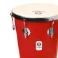 TANTAN TIMBRA CONICO 12X50CM VERMELHO C/ARO CROMADO PELE ANIMAL 6AF