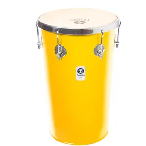 TANTAN RETO TIMBRA 12X50CM AMARELO C/ARO CROMADO PELE ANIMAL 6AF