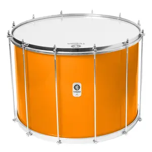 SURDO TIMBRA 22X40CM LARANJA C/ARO CROMADO PELE LEITOSA E NAPA INV 12AF