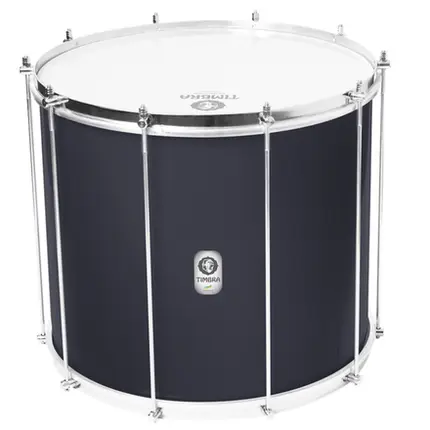 SURDO TIMBRA 18X40 PRETO FOSCO ARO CROMADO PELE LEITOSA