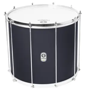 SURDO TIMBRA 18X40 PRETO FOSCO ARO CROMADO PELE LEITOSA