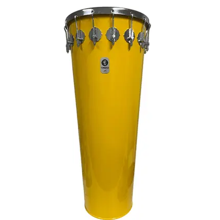 TIMBAL TIMBRA 14X80CM AMARELO C/ARO CROMADO PELE LEITOSA 16AF
