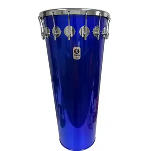 TIMBAL TIMBRA 14X90CM AZUL ESCURO C/ARO CROMADO PELE LEITOSA 16AF
