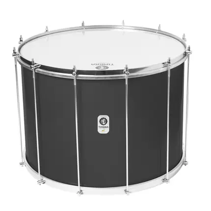 SURDO TIMBRA 22X40 PRETO FOSCO ARO CROMADO PELE LEITOSA E NAPA INV