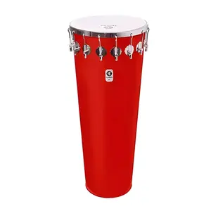TIMBAL TIMBRA 14X90CM VERMELHO C/ARO CROMADO PELE LEITOSA 16AF