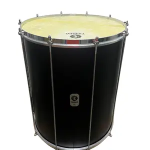 SURDO TIMBRA 18X55 PRETO FOSCO ARO CROMADO PELE ANIMAL