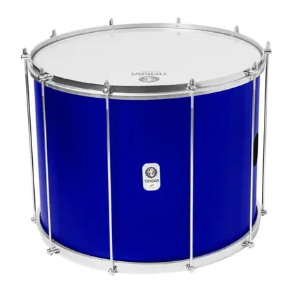 SURDO TIMBRA 20X40CM AZUL ESCURO C/ARO CROMADO PELE LEITOSO E NAPA INV 10AF
