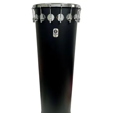 TIMBAL TIMBRA 14X90 PRETO FOSCO ARO CROMADO PELE LEITOSA 16AF