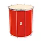 SURDO TIMBRA 18X55CM VERMELHO C/ARO CROMADO PELE ANIMAL 10AF