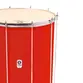 SURDO TIMBRA 18X55CM VERMELHO C/ARO CROMADO PELE ANIMAL 10AF