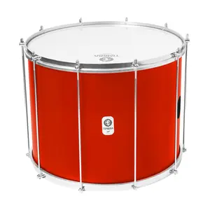 SURDO TIMBRA 20X40CM VERMELHO C/ARO CROMADO PELE LEITOSO E NAPA INV 10AF