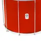 SURDO TIMBRA 20X40CM VERMELHO C/ARO CROMADO PELE LEITOSO E NAPA INV 10AF