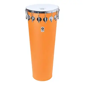 TIMBAL TIMBRA 14X90CM LARANJA C/ARO CROMADO PELE LEITOSA 16AF