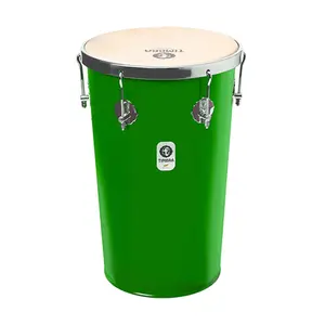 TANTAN TIMBRA RETO 12X50CM VERDE C/ARO CROMADO PELE ANIMAL 6AF