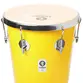 TANTAN TIMBRA CONICO 12X50CM AMARELO C/ARO CROMADO PELE ANIMAL 6AF