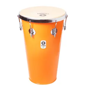 TANTAN TIMBRA CONICO 12X50CM LARANJA C/ARO CROMADO PELE ANIMAL 6AF