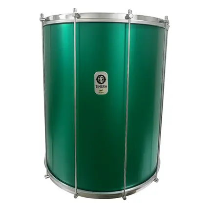 SURDO TIMBRA 18X55CM VERDE C/ARO CROMADO PELE ANIMAL 10AF