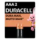 PILHA ALCALINA DURACELL AAA8 BLISTER C/ 2 UNIDADES - UNIDADE