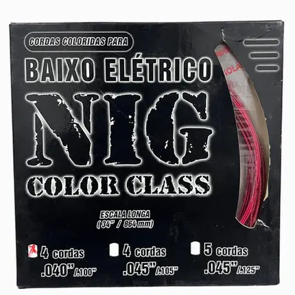 ENCORDOAMENTO NIG P/ CONTRABAIXO COLOR CLASS 040-4 CORDAS VERMELHO N1701