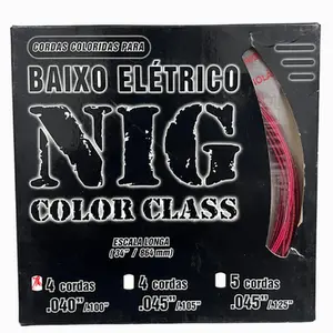 ENCORDOAMENTO NIG P/ CONTRABAIXO COLOR CLASS 040-4 CORDAS VERMELHO N1701