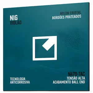 ENCORDOAMENTO NIG VIOLAO NYLON CRISTAL/METAL PRATEADO ALTA TENSAO C/ BOLINHA N470-TAC