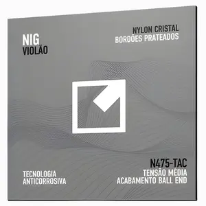 ENCORDOAMENTO NIG VIOLAO NYLON-CRISTAL/PRATEADA MEDIA TENSAO N475-TAC