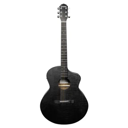 VIOLAO GIANNINI GJM CEQ SBK ACO JUMBO MAPLE EL/AC CUTAWAY SATIN BLACK C/ BAG