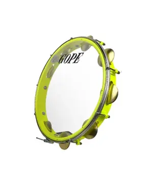 PANDEIRO GOPE G2 10 7 AFIN 18 6 PRAT LUMINIX AMARELO E CROMADO PELE CRISTAL 641G2XACR
