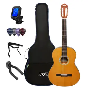 KIT VIOLAO GIANNINI N-17 N + CAPA SIMPLES + AFINADOR + SUPORTE DE PAREDE + CAPOTRASTE + PALHETAS