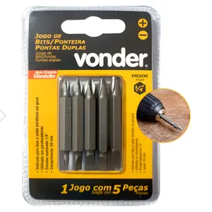 JOGO DE BITS PONTEIRA VONDER CRV C/ 5 PECAS PONTAS DUPLAS VD