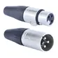 Kit 10 Conector Plug Xlr Canon 5 Macho + 5 Fêmea Roxtone Cor Prata