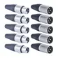 Kit 20 Conector Plug Xlr Canon 10 Macho + 10 Fêmea Roxtone Cor Prata