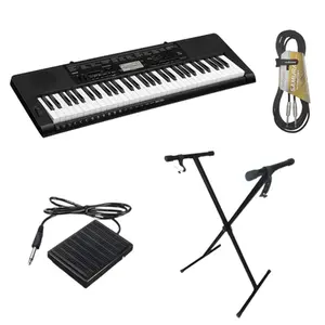 KIT TECLADO MUSICAL CASIO/ SUPORTE X/ PEDAL SUSTAIN/ CABO P10