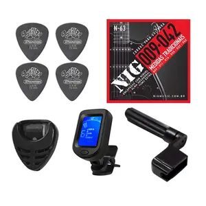 KIT ENCORDOAMENTO NIG GUITARRA/AFINADOR/ENROLADOR/PALHETA/PORTA PALHETA