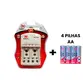 KIT MICROFONE SEM FIO DYLAN DW602 / CARREGADOR DE BATERIA MOX / PILHAS