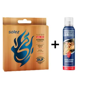 KIT ENCORDOAMENTO SOLEZ VIOLAO SLATB10/LIMPADOR E CONDICIONADOR DE CORDAS